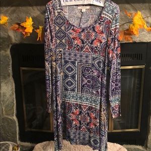Colorful long sleeve dress